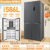 Royalstar 360/586 liter cross-door air-cooled frost-free refrigerator household first-class energy efficiency energy-saving dual-frequency double-cycle ultra-thin embedded refrigerator four-door French folio static storage 586 liters of ash first-class three-frequency variable temperature zone for mothers and infants full space odor purification