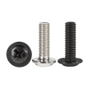 Oluoxun customized large packaging PWM iron nickel-plated black zinc color cross round head padded screws with computer pan head machine wire M2.5*5 (5000 pieces) black