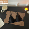 Modal beautiful back and front button bra for women without rims, small breasts, French lace triangle cup, seamless thin strap bra set, summer, gentle on skin, 75A 34B (95-110 pounds)