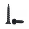 Renjuyi black coarse tooth self-tapping screws with black countersunk head fast tooth self-tapping national standard flat head furniture wood screws dry wall nails 4.2 black coarse teeth 4.2*16 50 catties each