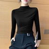 Yalu Half Turtle Collar Modal Bottoming Shirt Women's Spring and Autumn Slim Fit Styled Inner Style Long Sleeve T-shirt 2025 New Versatile Top Brown + Apricot L Suitable for 100-115 catties