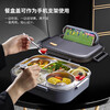 AILUKI Japanese 316l stainless steel lunch box large capacity portable lunch box for office workers, canteen student lunch plate lunch box 316 stainless steel gray large size 5 compartments + cutlery + insulation bag