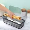 Transparent chopstick storage box kitchen household drain with lid chopstick tube tableware spoon chopstick cage storage rack gray 2 pieces