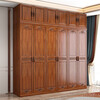 Nanyi Wardrobe Chinese Golden Rosewood Home Bedroom Wardrobe Storage Cabinet Side Cabinet with Top Cabinet Solid Wood Wardrobe Z8611 Six-Door Wardrobe Golden Rosewood