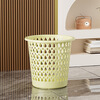 2025 New Trash Can Home Living Room Office Paper Basket Thick Plastic Hollow Dormitory Trash Basket Hot Style Green One