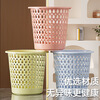 2025 New Trash Can Home Living Room Office Paper Basket Thick Plastic Hollow Dormitory Trash Basket Hot Style Green One