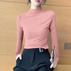 Yalu Half Turtle Collar Modal Bottoming Shirt Women's Spring and Autumn Slim Fit Styled Inner Style Long Sleeve T-shirt 2025 New Versatile Top Brown + Apricot L Suitable for 100-115 catties