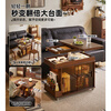 Jiayi solid wood folding coffee table can lift small apartment sofa side cabinet movable trolley home side table tea table