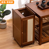 Trojan mobile tea table small tea table kettle integrated balcony leisure living room home coffee table tea table multi-functional brown - single door (no cover)