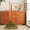 Handmade broom rural old-fashioned miscanthus sweeping household indoor broom soft bristles thickened reed one-piece craft for indoor and outdoor use (1 broom)