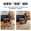 Ruifan solid wood movable coffee table living room sofa side table small apartment side cabinet folding dining table multi-function cart