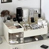 Shiguangli cosmetic storage box desktop organization dust-proof countertop skin care storage cabinet storage rack drawer large capacity cosmetic box storage box off-white 33.5*20.5*14cm