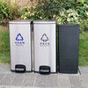 GNF two-category stainless steel foot-operated trash can (30L*2) indoor covered large commercial unit shopping mall office hotel corridor foot-operated garbage sorting bin GPX-218H