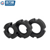 Guwanji round nut slotted nut stop locking nut GB812 anti-loosening nut four slots M10M12-M64 M14x1.5 10 pieces iron black material