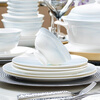 NINE CRANES Jingdezhen high-end bowl set household light luxury gradient dishes simple housewarming gift bowl and plate set 46-piece set | no fear of dishwasher | high-end portable gift box