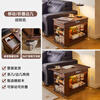 Ruifan solid wood movable coffee table living room sofa side table small apartment side cabinet folding dining table multi-function cart