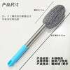 Long-handled stainless steel pot brush, steel ball brush, long-handled cleaning brush, kitchen bottle and pot washing pot and dishwashing household, no wire loss, 2 long-handled steel wire brushes 60g32cm