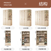 Zhilei wardrobe bedroom home European cream style large wardrobe flat door simple storage storage cabinet wardrobe 1.2 meters main cabinet three doors