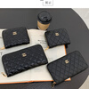 Kangaroo wallet women's long zipper embroidery fashion versatile mobile phone wallet short wallet large capacity European and American style coin purse sheepskin pattern short