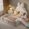 Dream Castle Princess Bed with Guardrail Slide Soft Pack Children's Bed Girls' Bedroom Modern Simple Boy Single Bed Guardrail Children's Bed Multiple Colors Available 1.8m*2.0m Frame Structure