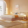 Winter Bear French Cream No Bedside Bed Backless Chenille Fabric Sliding Storage Box Storage Drawer Bed No Lamp/Chenille Velvet/Beech Wood Rib Frame 1800mm*2000mm Sliding Structure