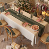 Lujie Christmas theme table runner light luxury atmosphere tablecloth long tea flag tablecloth sideboard TV cabinet cover Christmas Bohemian 30*390cm (table runner)