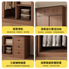 Huixun Free Installation Wardrobe Bedroom Wooden Furniture Sliding Door Walnut Color Home Storage Wardrobe Cabinet 140*200*50 Main Cabinet