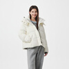 Tambor puff down jacket women's short removable hood silhouette autumn and winter thick coat 5530382Z sea salt white 155