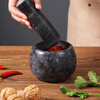 Baijie marble mortar garlic mortar masher garlic masher garlic press garlic jar grinding stone for home use