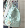 Kuang Rui schoolbag, junior high school girl, good-looking, niche ins, large capacity, Japanese travel high school student backpack, white (with triangle cheese + 1 small pendant)