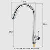 Jiumuwang stainless steel single-cold kitchen faucet household vegetable basin wash basin sink universal rotating pressurized anti-splash faucet electroplating two-speed water outlet single-cold universal faucet anti-corrosion and anti-rust 80cm water inlet pipe