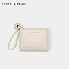 CinvaiKrose Light Luxury Compact Wallet Women's 2025 New Multi-Card Slot Integrated ID Clutch Wallet Birthday Christmas Gift CK Wallet-Cream White Gift for Girlfriend