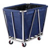 Conical linen cart hotel room service cart stainless steel cleaning cart laundry room storage cart blue_double-layer cloth bag