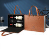 Allied Light Luxury High-end Red Wine Gift Box Red Wine Packaging Gift Box Two-pack Leather Box Wine Gift Box Portable Box Brown Four-pack Gift Box