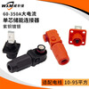 Yue Changsheng 60A-350A high current single core energy storage connector energy storage quick plug connector energy storage waterproof OD6120A/25mm copper bar thread type (through wall black (1 set)