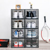 Magnetic suction high-looking transparent drawer-type shoe box shoe storage box dormitory artifact space-saving shoe rack shoe cabinet separate front door medium size magnetic suction 46 size low-top shoes transparent black one pack