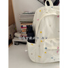 Kuang Rui schoolbag, junior high school girl, good-looking, niche ins, large capacity, Japanese travel high school student backpack, white (with triangle cheese + 1 small pendant)