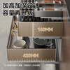 Huili's customized pull-basket kitchen cabinet space aluminum alloy double-layer drawer-type dish rack dish basket cupboard kitchen cabinet bowl basket gun gray 650 cabinet-double layer thickening and reinforcement-adjustable multi-layer drawer type