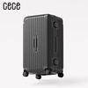 Cece suitcase women's large capacity thickened aluminum frame suitcase male student trolley password suitcase gun gray 26 inches