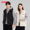 YAYA 2025 new style down vest for men and women, hooded, versatile, casual, simple, trendy, warm vest, black M