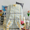 Yookdd (yookdd) schoolbag junior high school girl high-looking plaid school backpack Japanese style ins style high school student backpack blue and yellow plaid schoolbag with pendant