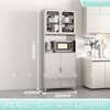 Other home 304 stainless steel dining cabinets household dish cabinets kitchen integrated cabinets dining room multi-functional storage cabinets microwave oven storage 600 split tempered glass 201 2-4 doors