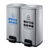 GNF two-category stainless steel foot-operated trash can (30L*2) indoor covered large commercial unit shopping mall office hotel corridor foot-operated garbage sorting bin GPX-218H