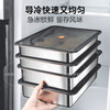 He Jiangong German brand food 316 stainless steel crisper box with lid dumpling wonton square box storage refrigerator quick-frozen seal (light style) + sealing lid 3 layers