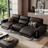 KUKA Full Leather Zero Wall Electric Function Thickened Cowhide Sofa Cloud 6383Q Black 3-seater 2 Electric 2.73m