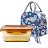 Demas heat-resistant glass crisper microwave oven lunch box office worker lunch box amber 1080ml + bag + tableware