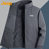 JEEP Jeep Jacket Men's Velvet Thickened Warm Jacket Autumn and Winter Casual Loose Clothes Black Velvet 2XL