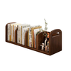 Solid wood desktop bookshelf office storage small bookcase student dormitory desk organizer home storage shelf solid wood ecological board walnut color 50*20*22cm