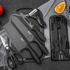 Carole German black steel knife set kitchen knife cutting board two-in-one home kitchen dormitory food supplement kitchen knife fruit knife fruit knife black