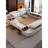 He Jiagong's 2025 new style leather bed, multi-functional massage, high-end tatami double bed, master bedroom, large bed, soft-covered wedding bed, Italian smart and practical single bed, 1800mm*2000mm frame structure